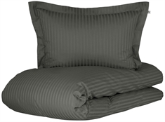 Borås sengetøj - 140x200 cm - Harmony Antracit - Sengesæt i økologisk 100% bomuldssatin - Borås Cotton sengelinned